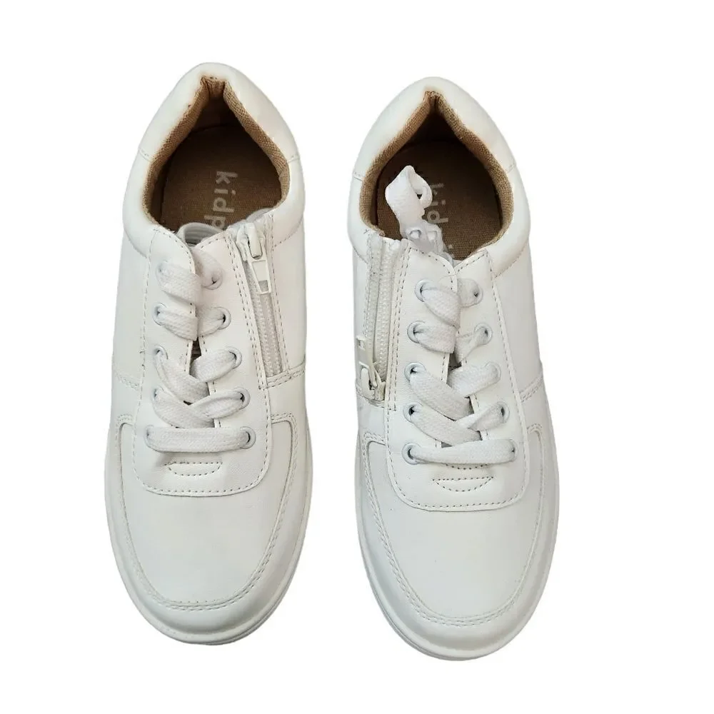 Kidpik LOW TOP SNEAKER Shoes Size 2 Boy's Youth White NWOT